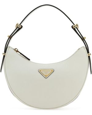 Prada Borsa a mano Arquè in pelle bianca - Bianco