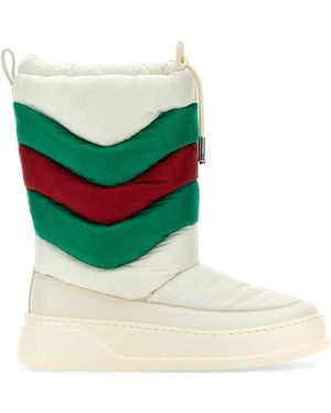 Gucci Stivale Con Motivo Chevron E GG - Verde