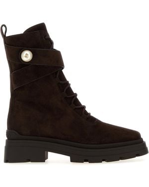 Jimmy Choo Dark Brown Suede Noemi Boots - Black