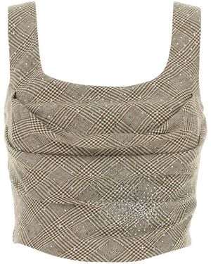 GIUSEPPE DI MORABITO Embroidered Cotton Blend Bodice - Grey
