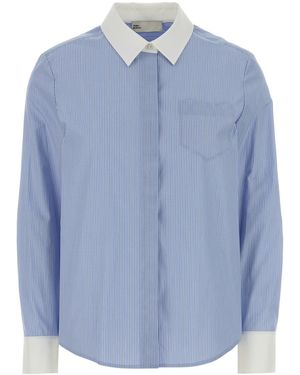 Tory Burch Embroidered Poplin Shirt - Blue
