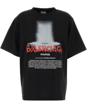 Balenciaga Black Cotton Oversize T-shirt