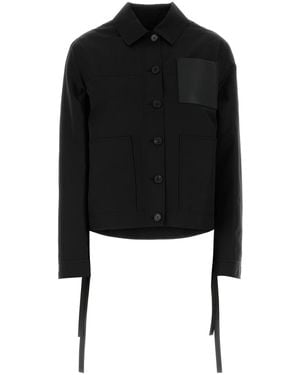 Loewe Giubbino in misto cupro nero