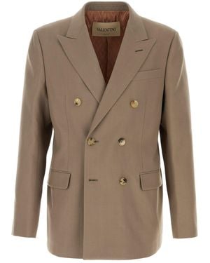 Valentino Garavani Cappuccino Wool Blazer - Brown