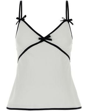 Moschino White Crepe Top - Multicolor