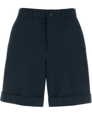 Valentino Garavani Navy Blue Cotton Bermuda Shorts