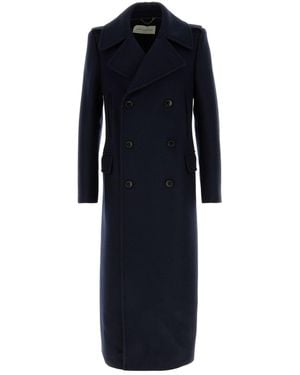 Dries Van Noten Cappotto Rafaell in misto lana blu navy