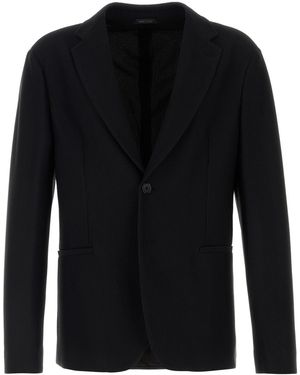 Giorgio Armani Giacca in nylon stretch nero