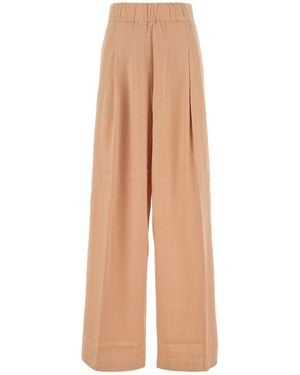 Dries Van Noten Pantalone dalla gamba ampia Pila in misto cupro salmone - Bianco