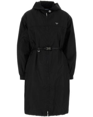 Prada Impermeabile in Re-Nylon nero