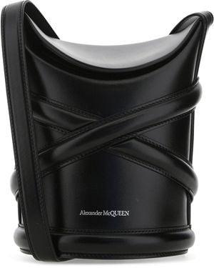 McQueen Borsa a secchiello The Curve in pelle nera - Nero