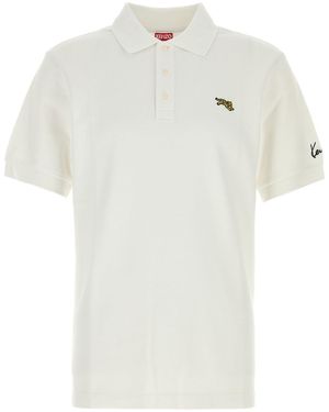 KENZO Polo in piquet bianco