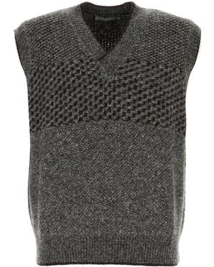 Canali Gilet in misto lana ricamata - Nero
