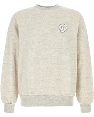 Pantamolle Melange Light Grey Cotton Sweatshirt - White