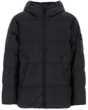 Stone Island Slate Nylon Down Jacket - Black