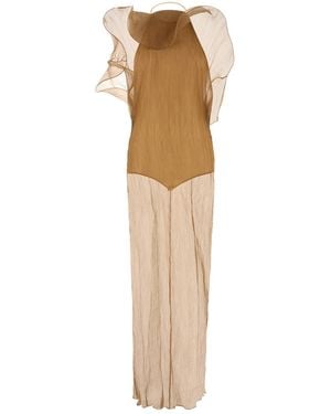 Magda Butrym Camel Crepe Dress - White