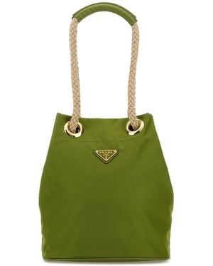 Prada Borsa a secchiello Mariner in Re-Nylon verde