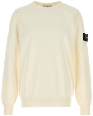 Stone Island Ivory Cotton Sweater - White