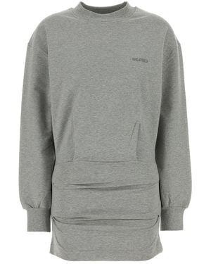 The Attico Grey Stretch Cotton Sweatshirt Mini Dress