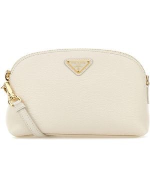 Prada Borsa a tracolla in pelle bianca - Neutro