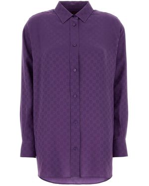 Gucci Camicia oversize in seta viola