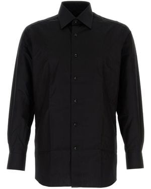 Brioni Black Poplin Shirt