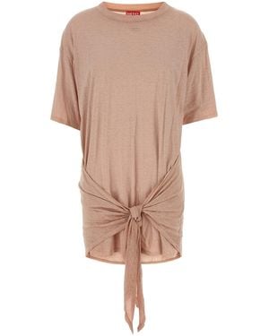 DIESEL Pink Jersey T-shirt Dress - Natural