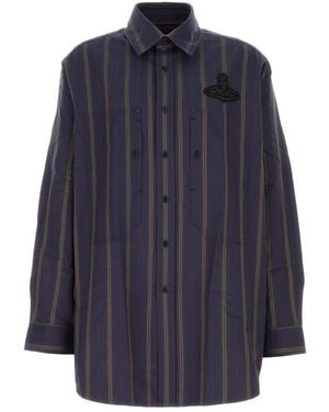 Vivienne Westwood Camicia in oxford ricamato - Blu