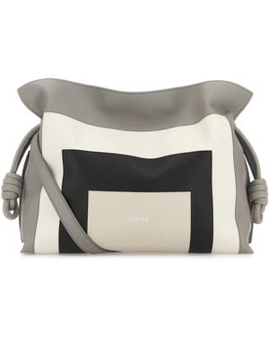 Loewe Clutch Flamenco media x Josef e Anni Albers in nappa multicolor - Grigio