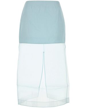 Zimmermann Pastel Light Organza Crush Layered Skirt - Blue