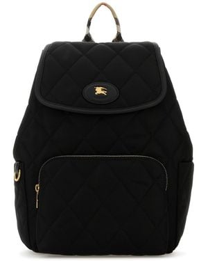 Burberry Black Fabric Horseshoe Backpack