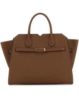 Valextra Caramel Leather Medium Milano Shopping Bag - Brown