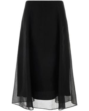 Brunello Cucinelli Black Silk Skirt