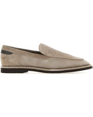 Brunello Cucinelli Sand Suede Loafers - Grey