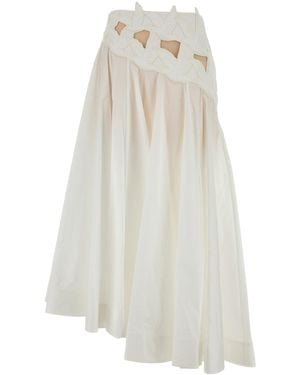 Zimmermann Luna Applique Maxi Skirt - White