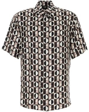 Fendi Camicia in seta stampata - Nero