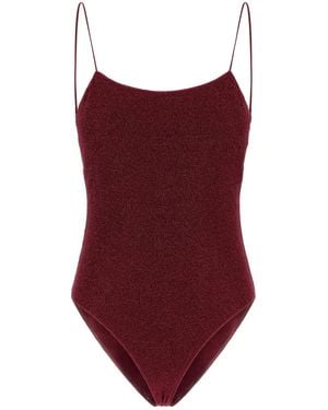 Oséree Costume intero in misto nylon bordeaux - Rosso