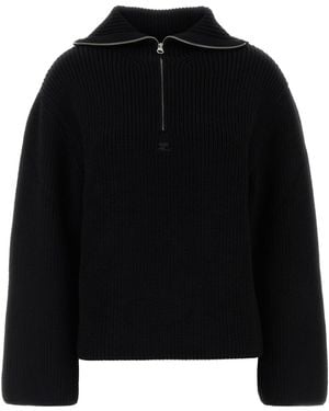 Courreges Black Wool Oversize Sweater