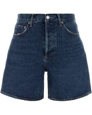Agolde Shorts Dame in denim blu