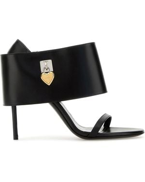 Givenchy Black Leather Shark Sandals