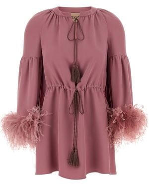 Valentino Garavani Antiqued Pink Crepe Couture Blouse