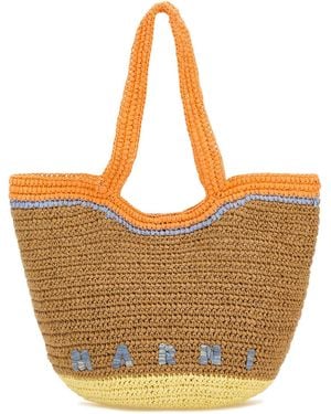 Marni Raffia Seaside Shopping Bag - Orange