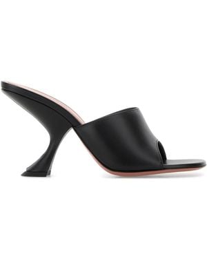 AMINA MUADDI Black Leather Taylor Mules