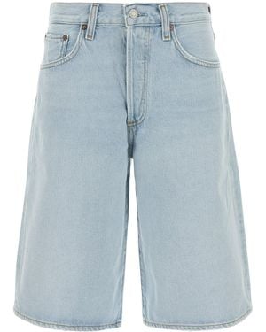 Agolde Denim Ramona Bermuda Shorts - Blue