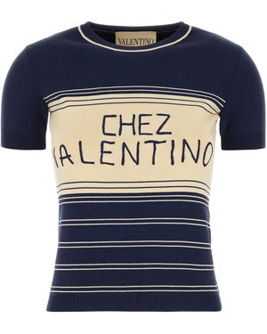 Valentino Garavani Navy Blue Cotton Jumper