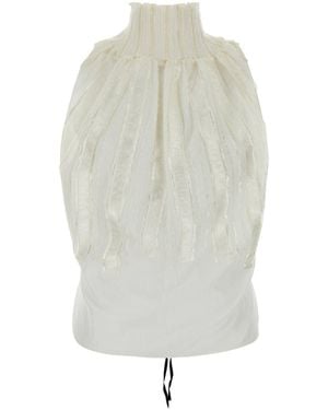 Paloma Wool Ivory Stretch Polyester Blend Lupe Top - White