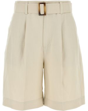 Woolrich Sand Viscose Blend Shorts - Natural