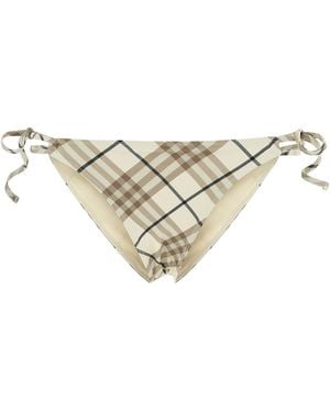 Burberry Slip mare in nylon stretch stampato - Bianco