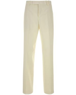 Versace Flat Front Trousers - Natural