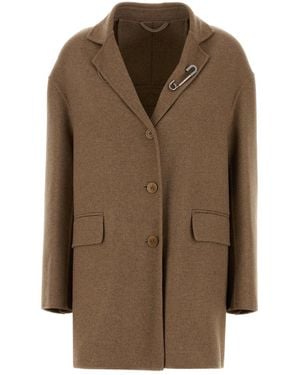 Ermanno Scervino Camel Wool Blend Blazer - Brown